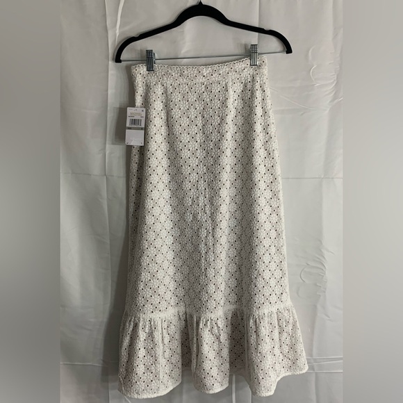 NWT MICHAEL MICHAEL KORS Eyelet Ruffled Midi Skirt, size 0 - Picture 15 of 15